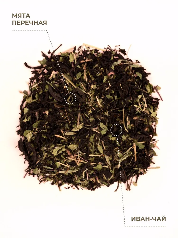 Напиток чайный Иван-чай ферментированный с перечной мятой, 100 гр